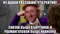 Ну давай расскажи, что рейтинг Сивука выше А Бортника, и Рахмангуловой выше Иваненко