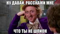 Ну давай, расскажи мне что ты не шпион