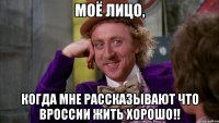 Моё лицо, Когда мне рассказывают что вРоссии жить хорошо!!