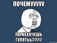 ПОЧЕМУУУУУ ТЫ НЕХОЧЕШЬ ГУЛЯТЬЬ????