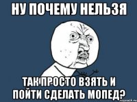 ну почему нельзя так просто взять и пойти сделать мопед?