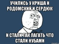 УЧИЛИСЬ У КРИША И РОДОМСКИЙ И СЕРДЮК И СТАЛИ ТАК ЛАГАТЬ ЧТО СТАЛИ НУБАМИ