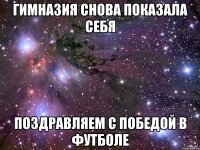 Гимназия снова показала себя Поздравляем с победой в футболе
