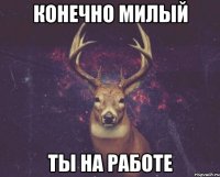 конечно милый ты на работе