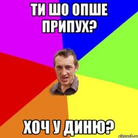 ТИ ШО ОПШЕ ПРИПУХ? ХОЧ У ДИНЮ?