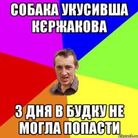 Собака укусивша КЄРЖАКОВА 3 дня в будку не могла попасти