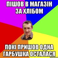 пішов в магазін за хлібом покі пришов одна гарбушка осталася