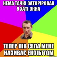 Нема тачкі заторіровав у хаті окна Тепер пів села мене називає Екзібітом