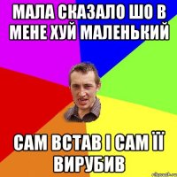 мала сказало шо в мене хуй маленький сам встав і сам її вирубив