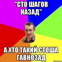 "сто шагов назад" а хто такий стоша гавнозад