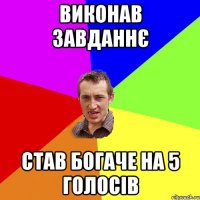 Виконав завданнє став богаче на 5 голосів