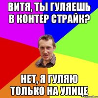 Витя, ты гуляешь в контер страйк? нет, я гуляю только на улице