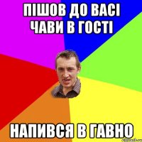 Пішов до Васі Чави в гості напився в гавно