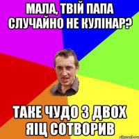 мала, твій папа случайно не кулінар? таке чудо з двох яіц сотворив