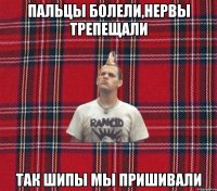 пальцы болели,нервы трепещали так шипы мы пришивали