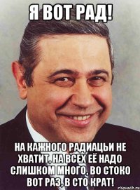 Я ВОТ РАД! На кажного радиацьи не хватит, на всех её надо слишком много, во стоко вот раз, в сто крат!