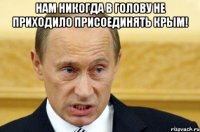 Нам никогда в голову не приходило присоединять Крым! 