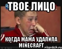 Твое лицо когда мама удалила Minecraft