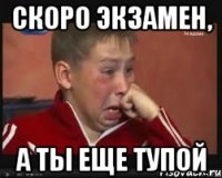 скоро экзамен, а ты еще тупой