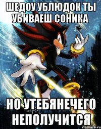 шедоу ублюдок ты убиваеш соника но утебянечего неполучится
