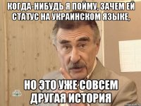 Когда-нибудь я пойму, зачем ей статус на украинском языке, Но это уже совсем другая история