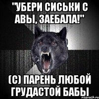 "Убери сиськи с авы, заебала!" (с) парень любой грудастой бабы