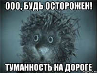 ооо, будь осторожен! туманность на дороге