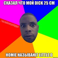 сказал что мой dick 25 см homie называют little D