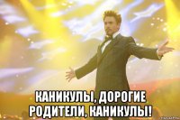  Каникулы, дорогие родители, каникулы!