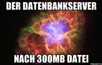 Der Datenbankserver nach 300MB Datei