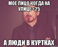 мое лицо когда на улице +25 а люди в куртках