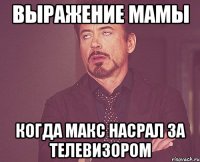 Выражение мамы когда Макс насрал за телевизором