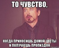 то чувство, когда приносишь домой цветы и получаешь пропиздон