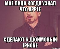 Моё лицо когда узнал что Apple сделают 6 дюймовый iphone