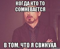 Когда кто то сомневается В том, что я свинуха