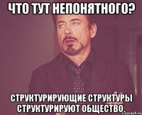 Что тут непонятного? Структурирующие структуры структурируют общество.