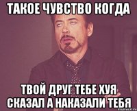 Такое чувство когда Твой друг тебе хуя сказал а наказали тебя