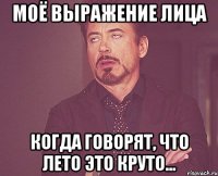 Моё выражение лица когда говорят, что лето это круто...