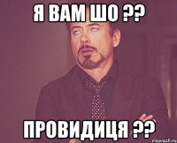 я вам шо ?? ПРОВИДИЦЯ ??