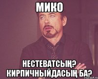 Мико нестеватсың? Кирпичныйдасың ба?