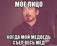 мое лицо когда мой медведь съел весь мёд