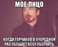 Мое лицо Когда Горчаков в очередной раз обещает всех обогнать