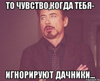 то чувство,когда тебя- игнорируют дачники...