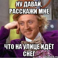 ну давай, расскажи мне что на улице идёт снег