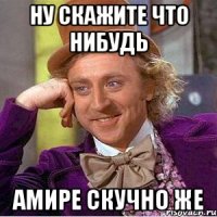 ну скажите что нибудь Амире скучно же