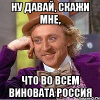 Ну давай, скажи мне, что во всем виновата Россия
