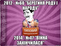 2012 - №60 "Берегиня роду і народу" 2014 - №47 "Війна закінчилася"