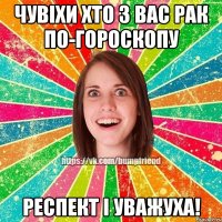 Чувіхи хто з вас рак по-гороскопу Респект і уважуха!