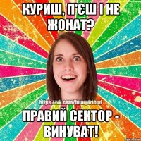 Куриш, п'єш і не жонат? Правий Сектор - винуват!