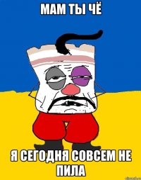 мам ты чё я сегодня совсем не пила